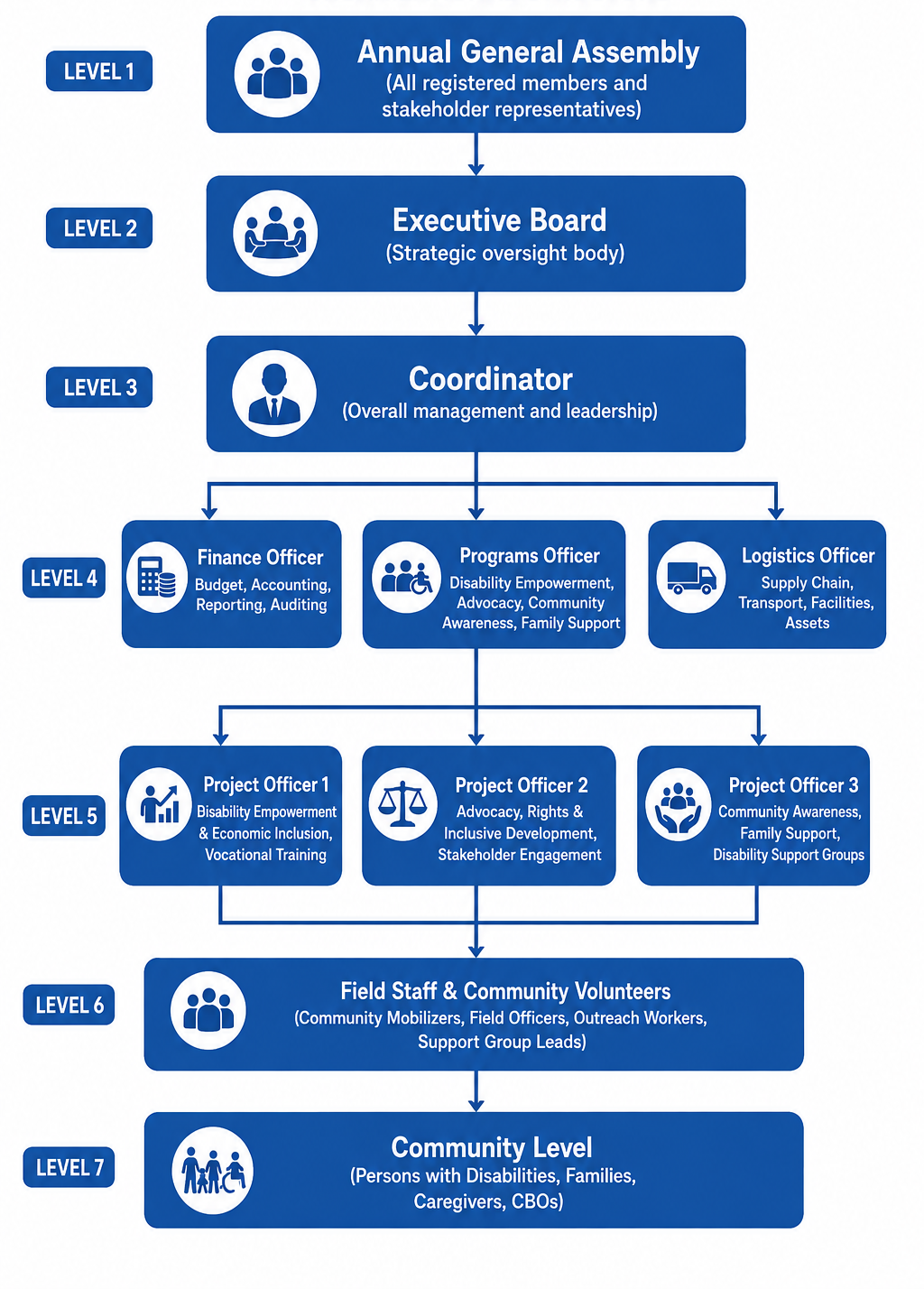 Able Plus Empowerment Organisation Organizational Chart